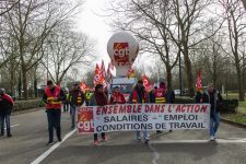 Manifestation intersyndicale chez Thales, Airbus et CRMA